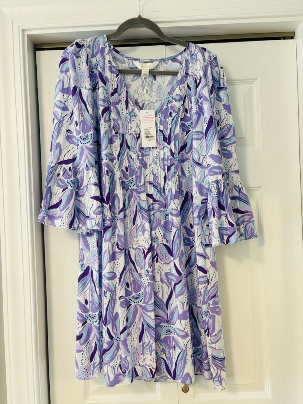 Lilly Pulitzer NWT Danika Tunic Dress Purple Elephant In The Bloom Size 10 - Picture 4 of 9